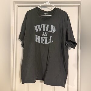 torrid Black Graphic Tee with White 'Wild As Hell' Print
